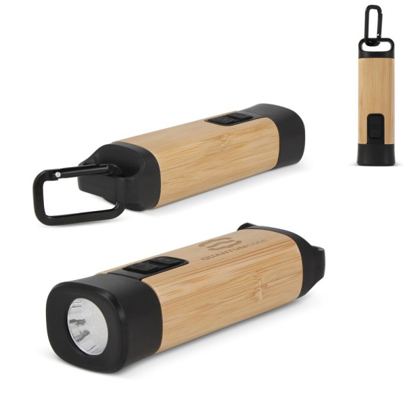 Wiederaufladbare R-ABS & Bamboo Taschenlampe