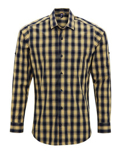 Premier Workwear - Men´s Mulligan Check Cotton Long Sleeve Shirt